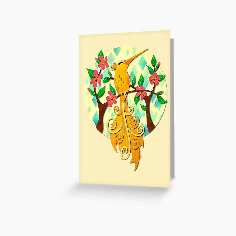 Yellow Hummingbird Greeting Card
