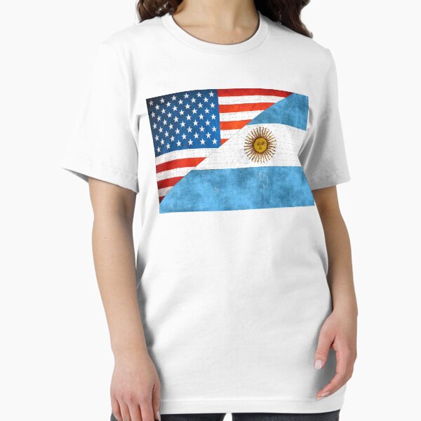 Item preview, Half Argentinian Half American Flag designed and sold by freestyleINK.
