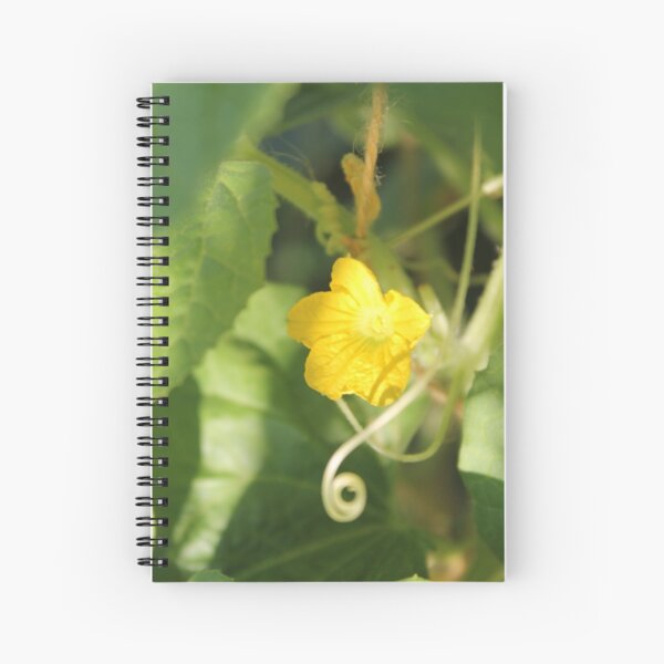 Yellow unnamed flower on a background of green leaves Spiral Notebook
