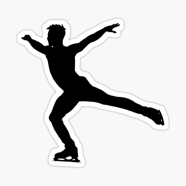 Item preview, Male Figure Skating Silhouette v2, black designed and sold by IcyCool.