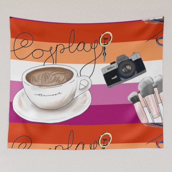 Aperçu de l'œuvre Drapeau de fierté lesbienne esthétique cosplayer créée et vendue par feardeargcrafts.