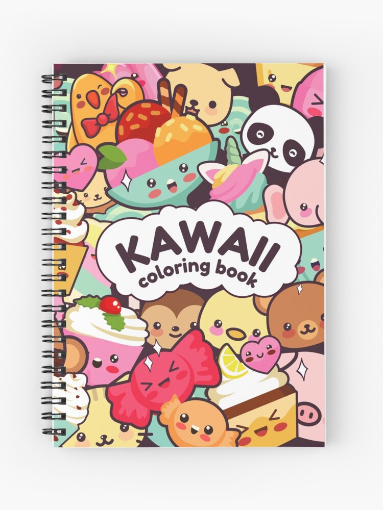 Cahier à spirale for Sale avec l'œuvre « Livre de coloriage kawaii