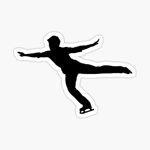 Item preview, Male Figure Skating Silhouette v3, black designed and sold by IcyCool.