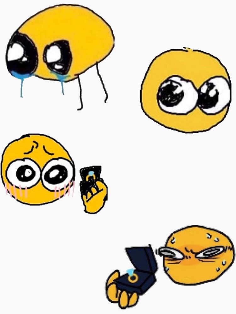 cursed emoji sticker pack Sticker for Sale by dividedlines