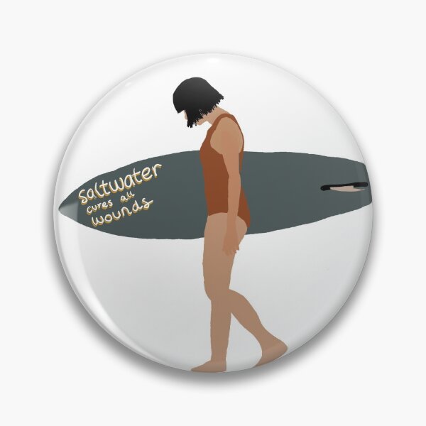 Item preview, Ocean Surfer Girl With Quote on Surf Board designed and sold by Salt Illustrations.