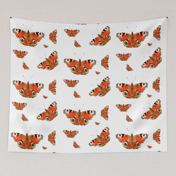 Item preview, A colorful festive sticker pack of 6 vibrant Red Peacock Butterflies designed and sold by StickerArtwork.