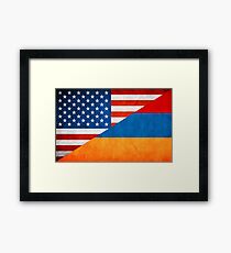 Lámina enmarcada Medio armenio medio bandera estadounidense