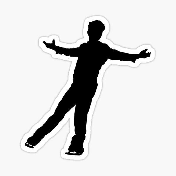 Item preview, Male Figure Skating Silhouette v4, black designed and sold by IcyCool.