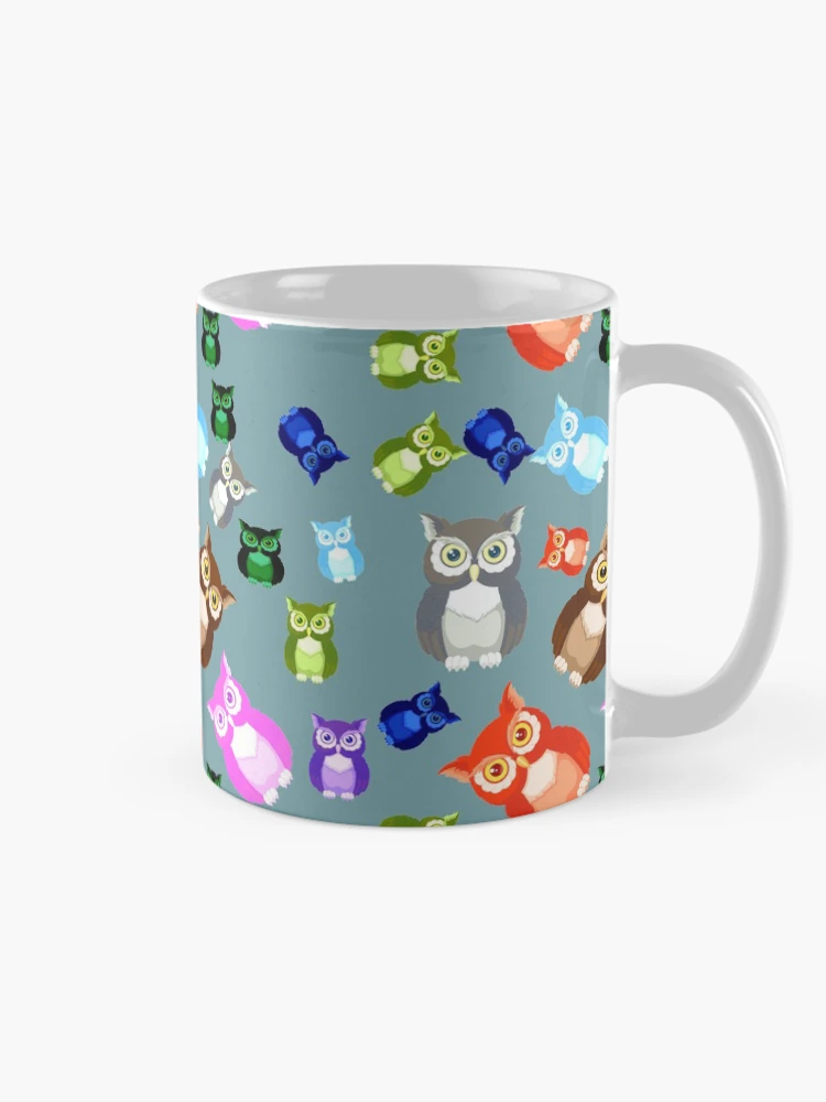 Thumbnail 3 of 6, Coffee Mug, Colorful Owl Pattern designed and sold by Rell1970.