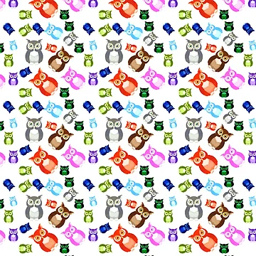 Artwork thumbnail, Colorful Owl Pattern by Rell1970
