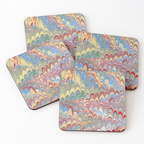 Item preview, Abstract Marbling Red, Teal -Mix Very Unique (Vintage looking end paper) designed and sold by T Artist.