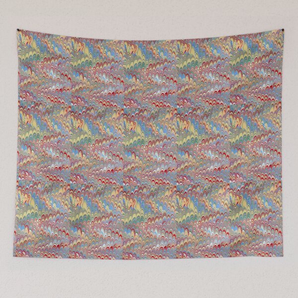 Item preview, Abstract Marbling Red, Teal -Mix Very Unique (Vintage looking end paper) designed and sold by T Artist.