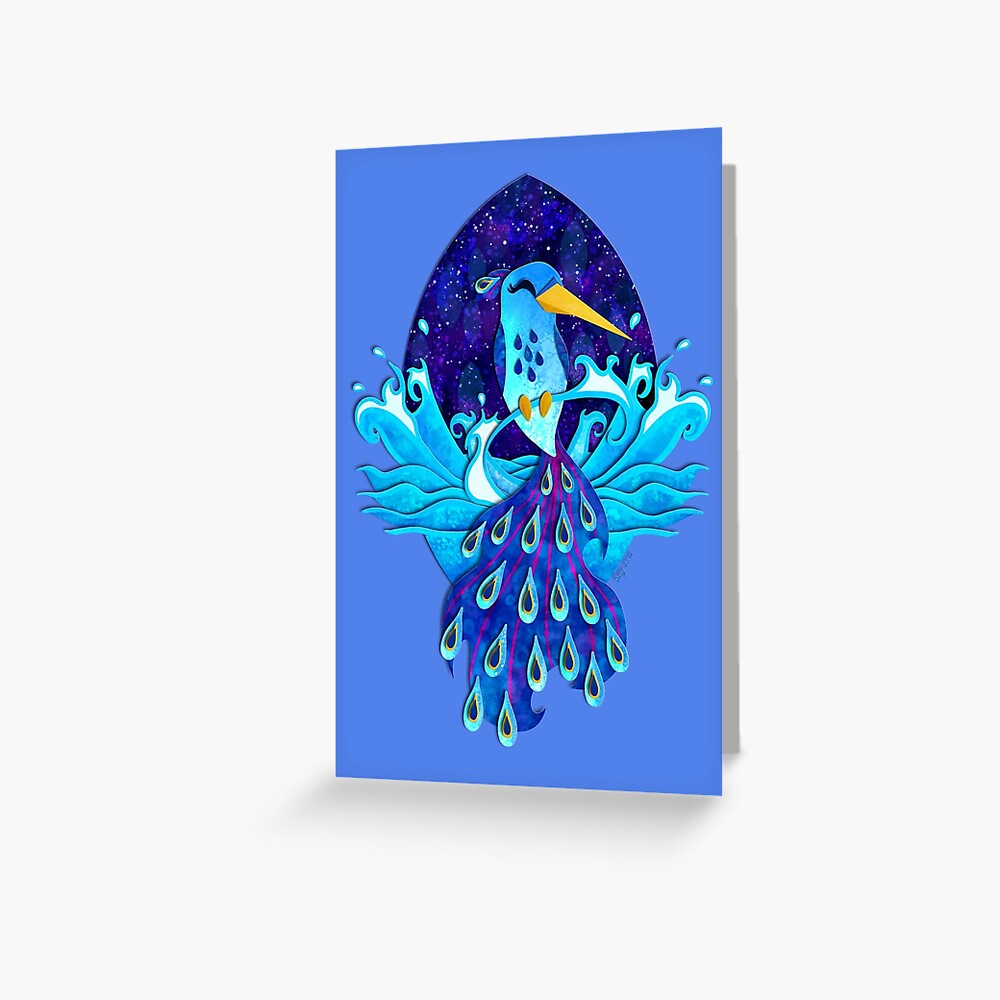 Midnight Ocean Hummingbird Greeting Card
