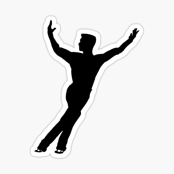 Item preview, Male Figure Skating Silhouette v5, black designed and sold by IcyCool.