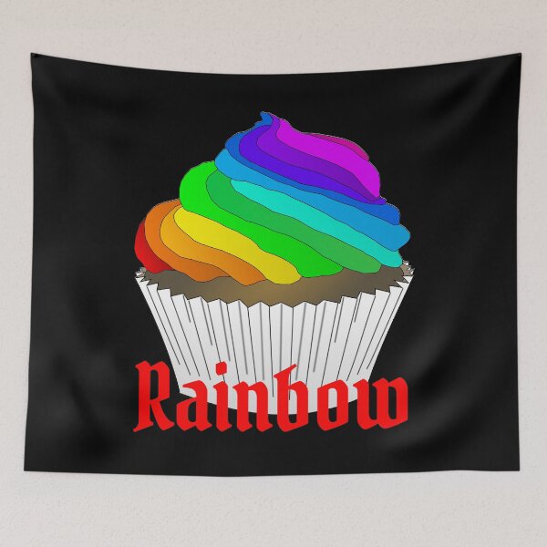 Item preview, Rainbow icing cupcake motif designed and sold by KeepItSimple089.