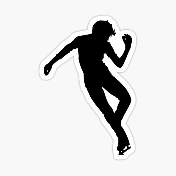 Item preview, Male Figure Skating Silhouette v6, black designed and sold by IcyCool.