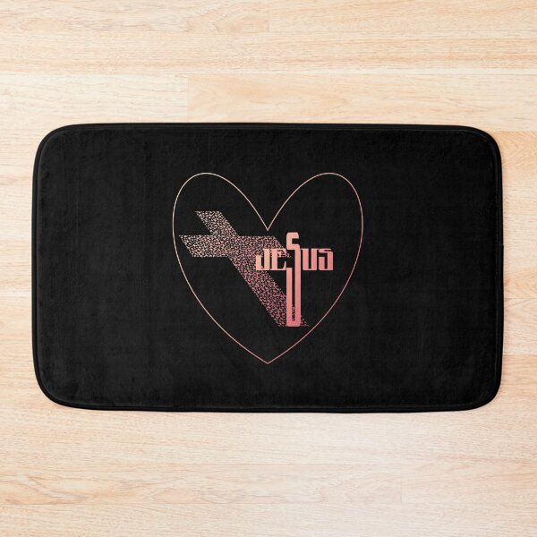 Item preview, Jesus, Cross, Heart in Rose Gold designed and sold by PawsitiveMum.