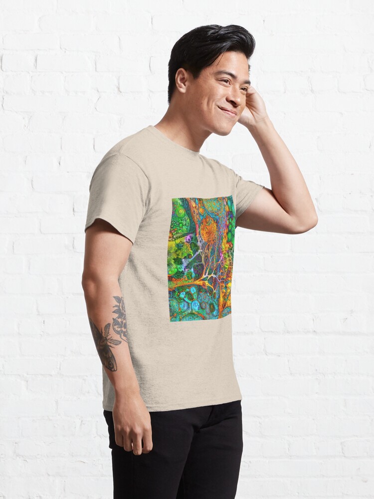 Alternate view of Deepdream floral fractalize space abstraction Classic T-Shirt