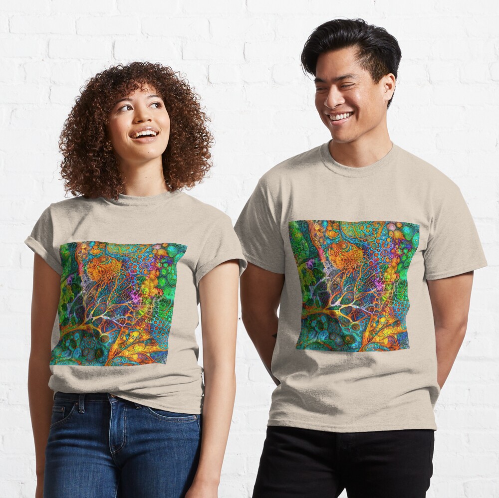 Deepdream floral fractalize space abstraction Classic T-Shirt