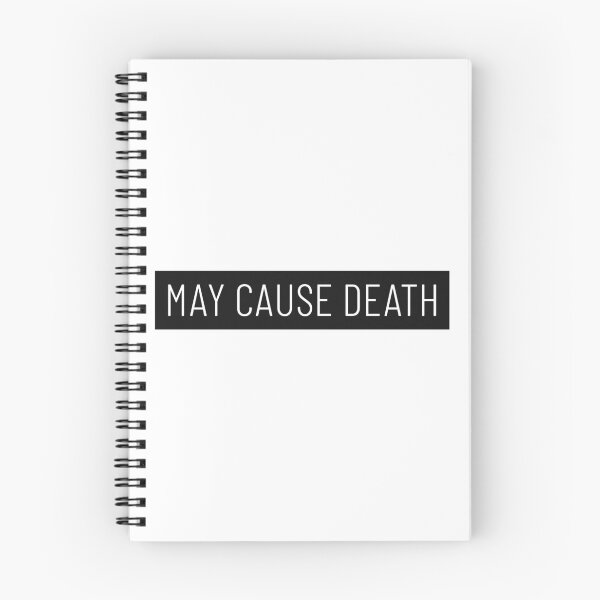 Item preview, cautionary sign, may cause death, a funny warning label designed and sold by SuperiorPrints.