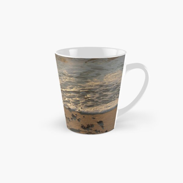 Sea foam, wave, sand, small stones Tall Mug