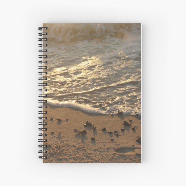 Sea foam, wave, sand, small stones Spiral Notebook