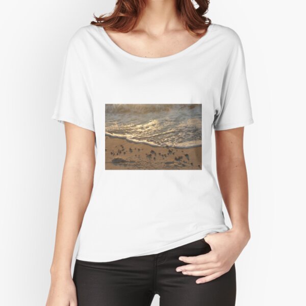 Sea foam, wave, sand, small stones Relaxed Fit T-Shirt