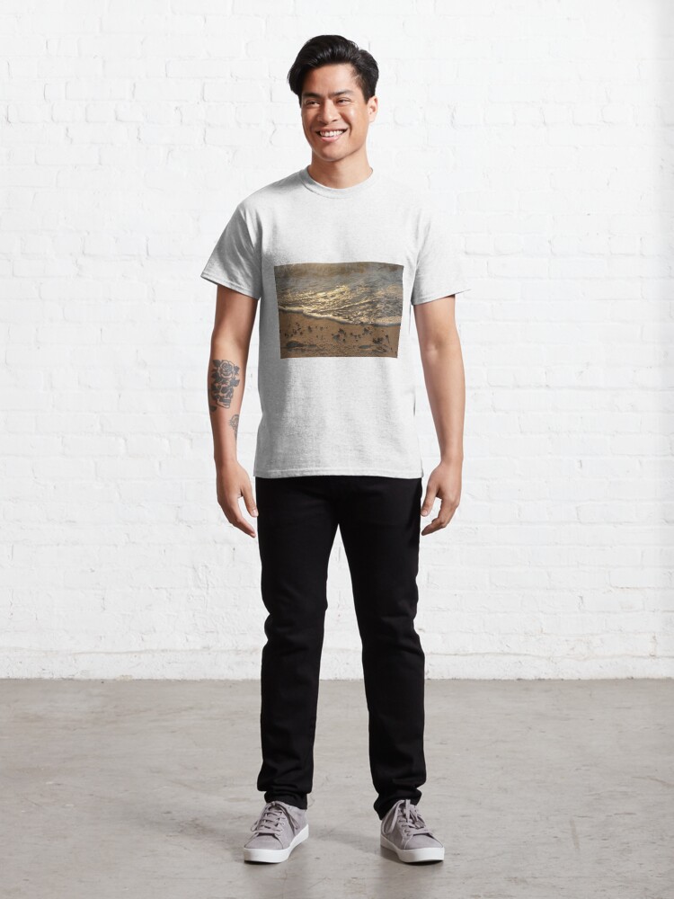 Alternate view of Sea foam, wave, sand, small stones Classic T-Shirt