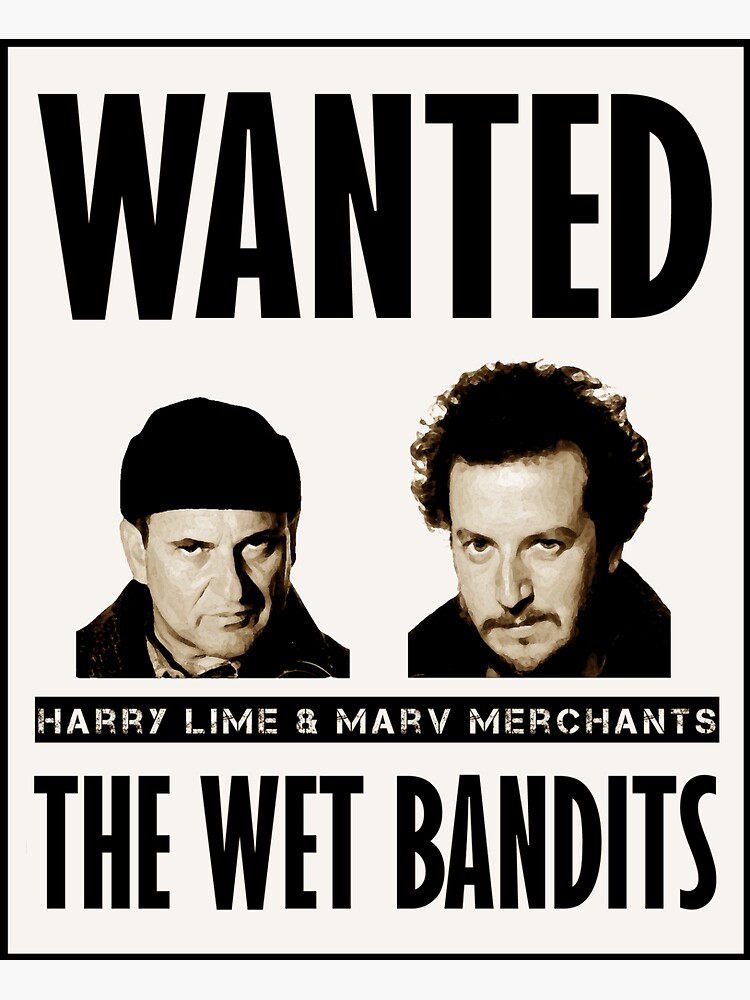 Wet Bandits Wanted Poster - Christmas - Sticker