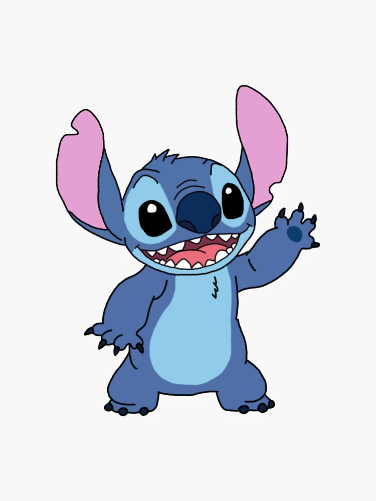 Stitch Playing With Crayons  Sticker for Sale by areejscreations