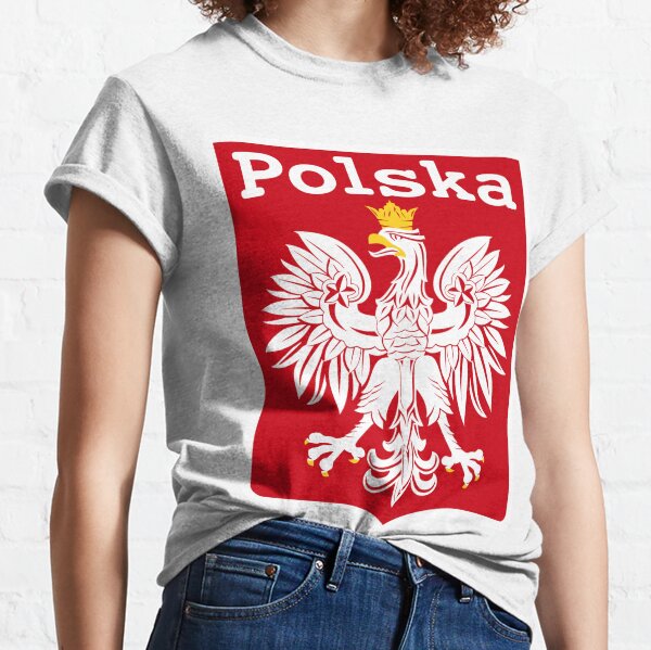 Damen Kurzarm Girlie T-Shirt Polen-Wave Polska Fanshirt Flagge flag 