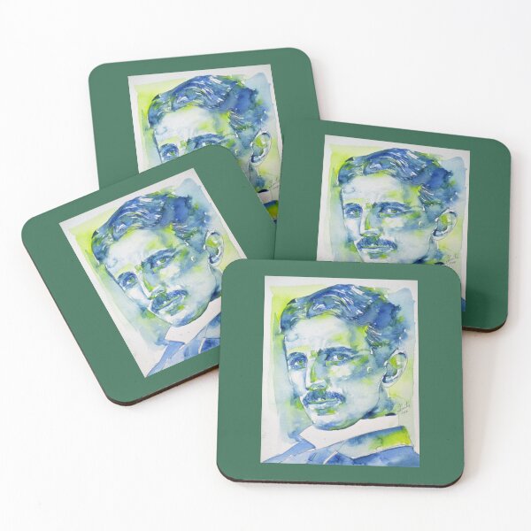 Item preview, Tesla NIKOLA TESLA watercolor portrait .10 designed and sold by Patentprints92.