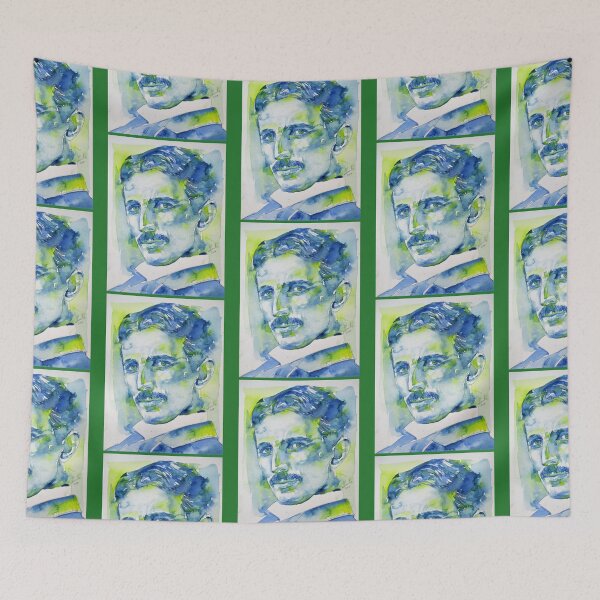 Item preview, Tesla NIKOLA TESLA watercolor portrait .10 designed and sold by Patentprints92.