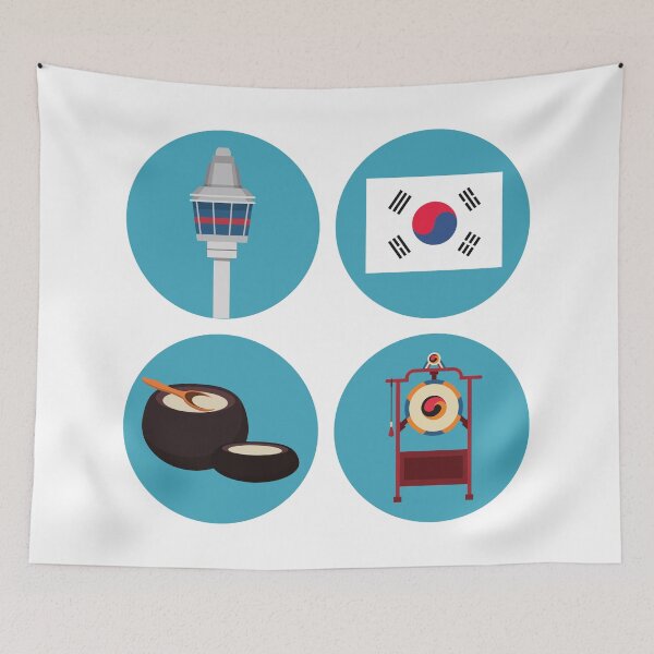 Item preview, South Korea flag, N Seoul Tower, Samgomu, medicine designed and sold by K-LetterCo.