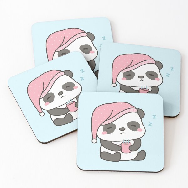 Item preview, Cute Sleepy Little Panda With Coffee and Nightcap designed and sold by rustydoodle.