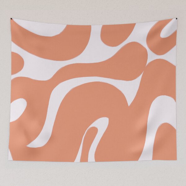 Item preview, mauve brown groovy 70's squiggle print designed and sold by SunwaveStickers.