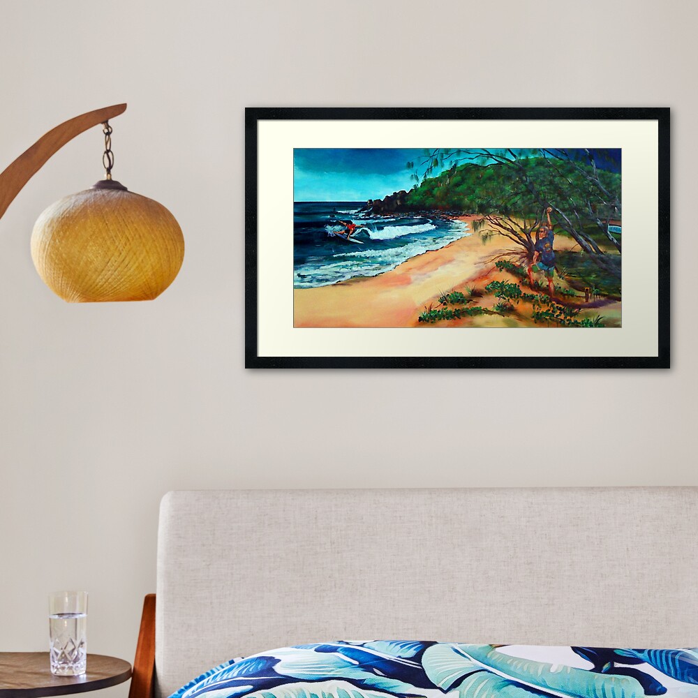 Reef2Beach Longboard Classic 2016 - Artscape no 2 ' carvin' the swell' Framed Art Print