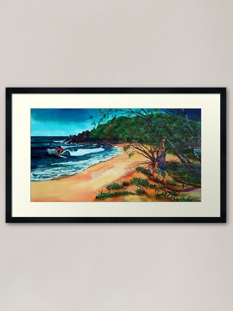 Alternate view of Reef2Beach Longboard Classic 2016 - Artscape no 2 ' carvin' the swell' Framed Art Print