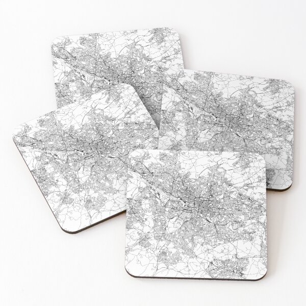Item preview, Glasgow White Map designed and sold by multiplicitymap.