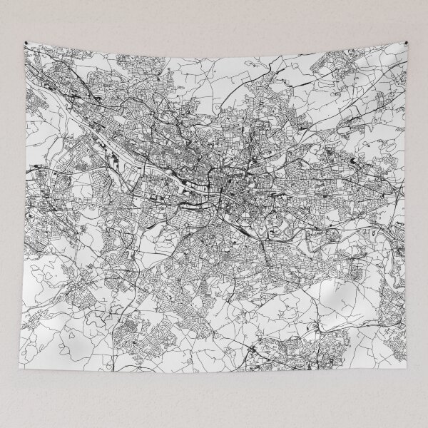 Item preview, Glasgow White Map designed and sold by multiplicitymap.