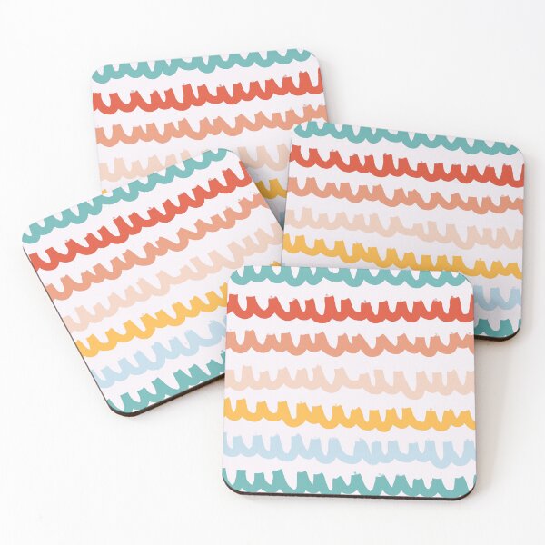 Item preview, colorful groovy boho aesthetic striped pattern designed and sold by SunwaveStickers.