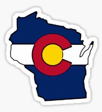 Wisconsin outline Colorado flag Sticker