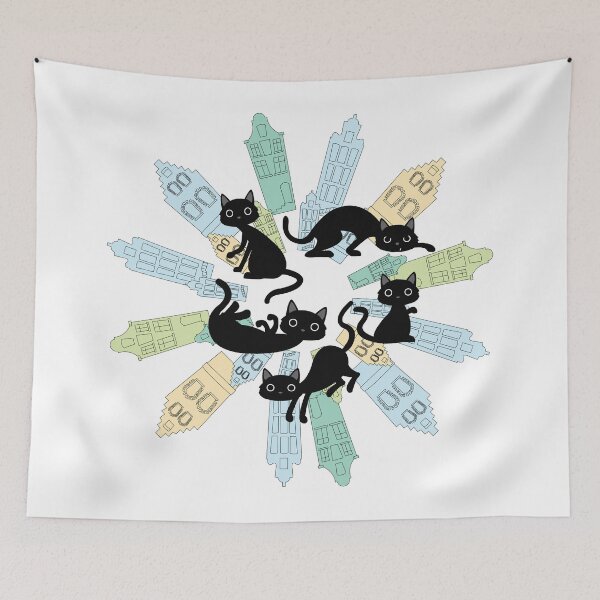 Item preview, Amsterdam skyline with cats designed and sold by Jaime Brash.