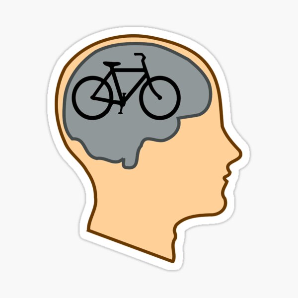 Fun Biking, Smiling Bicycle,Bicycle for our mind Sticker