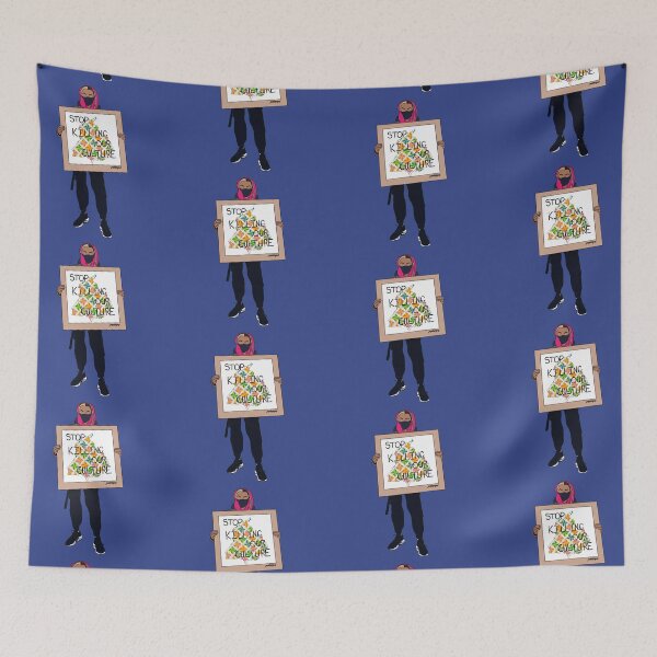 Item preview, stop killing our culture (blue background) designed and sold by jasleenM.
