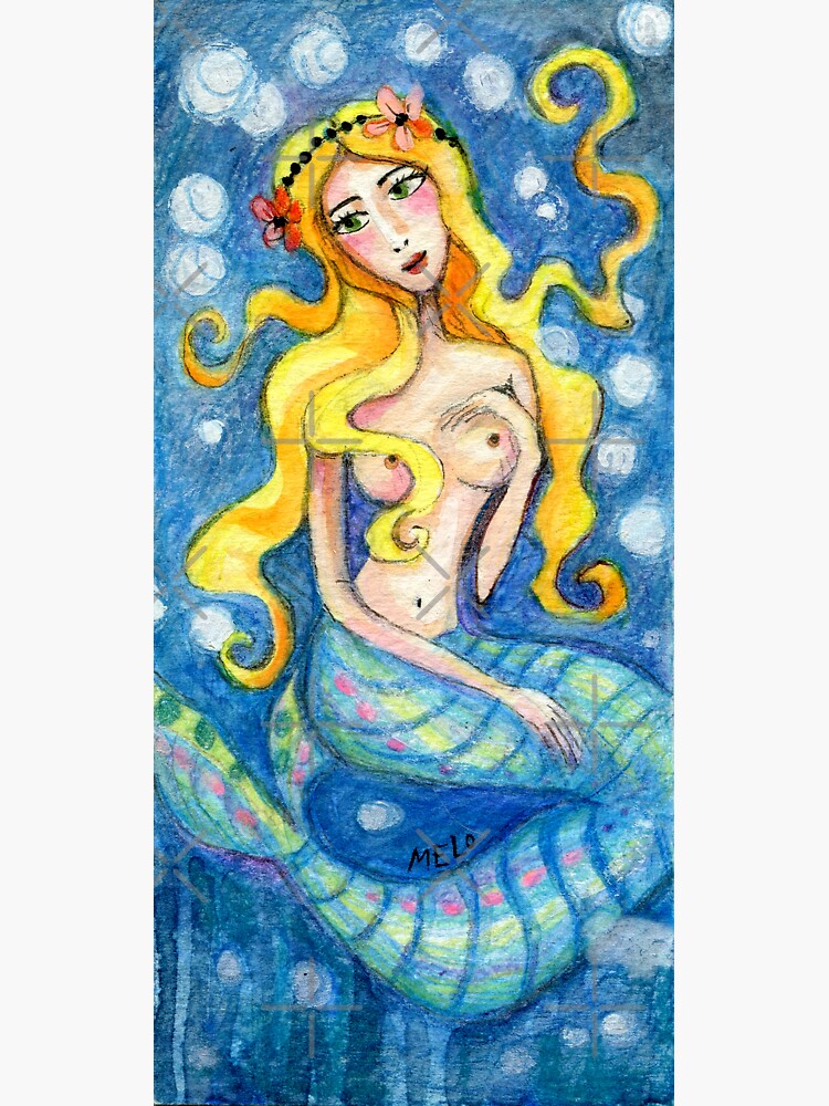 Sea Mermaid swimming, Fairytale character, Faerie, Sirena, Sea creature, Fish woman  by meloearth