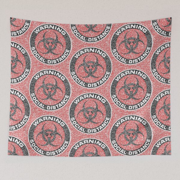 Item preview, Social Distance Red & Black Warning Symbol Circle Design designed and sold by Pierre Bernard Jr.