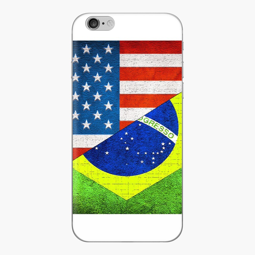  iPhone 12/12 Pro Half American And Brazilian America Brazil Usa  Flag Brasil Case : Cell Phones & Accessories