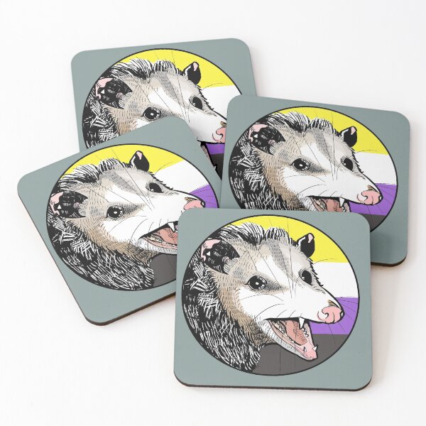 Item preview, Pride Opossum - Nonbinary Flag designed and sold by spitscribble.