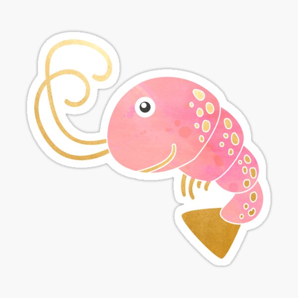 Pink Shrimp Sticker